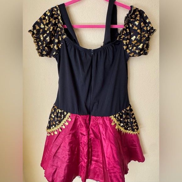 Pirate Beauty Halloween Costume Dress with Skulls and Jingly Coins Size XL - Picture 3 of 7